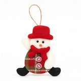 Enfeite De Natal Papai Noel/Boneco de Neve/Rena Feltro Xadrez 14cm
