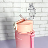 Garrafa De 800ml Degradê Pastel + Adesivos Fofos