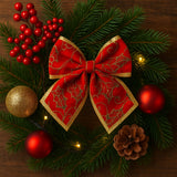 Laço de Natal Brilhoso 12Cm Com 2