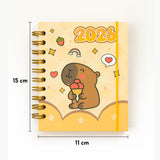 Agenda 2026 Fofa Pequena Espiral Capa Dura 336 Páginas Capivara/Unicórnio/Gato/Cachorro