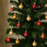 Kit Pendente De Natal Bolinhas Com Glitter 2cm Com 12 Decoração Enfeite Para Árvore