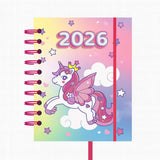 Agenda 2026 Fofa Pequena Espiral Capa Dura 336 Páginas Capivara/Unicórnio/Gato/Cachorro