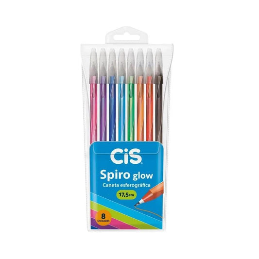 Caneta Spiro Glow 0.7 Com 8 Cores Sertic