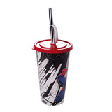 Copo Homem Aranha Com Carinha No Canudo 500ml