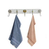 Suporte De Gancho Autoadesivo Cromado Para Parede Com 5 Ganchos