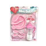 kit Para Bonecas Papinha + Mamadeira Meu Bebê 6 Peças