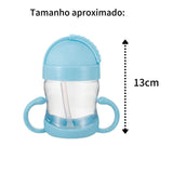Copo De Transição Infantil Com Alças E Canudo De Silicone 250ml