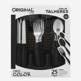 Jogo De Talheres Inox 24 Peças + Suporte Gaveteiro