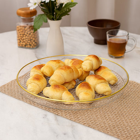 Bandeja Redonda Acrílica Luxo Multiuso 29cm/33cm