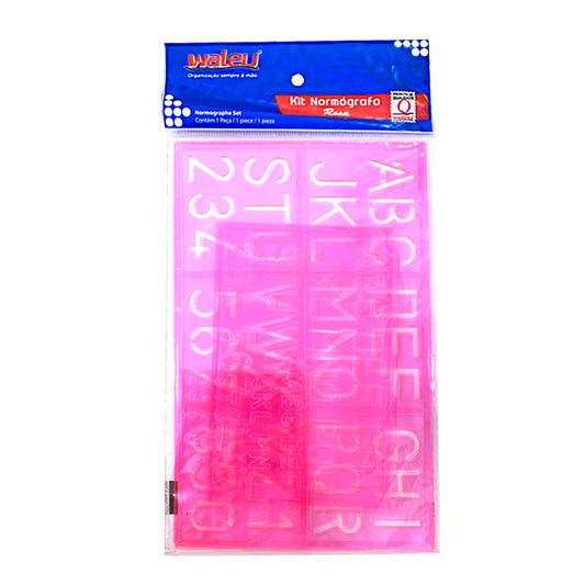 Kit Normógrafo Rosa Waleu