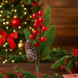 Enfeite De Natal Decorativo Galho Cereja 25cm