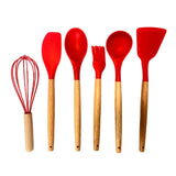 Jogo De Utensílios De Silicone Para Cozinha Com 7 Peças