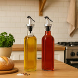 Jogo De Galheteiro Porta Azeite Vinagre Com Bico Dosador Com 2 Peças 500ml