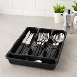 Jogo De Talheres Inox 24 Peças + Suporte Gaveteiro