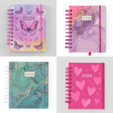 Agenda 2026 Glitter Pequena Espiral Capa Dura 336 Páginas