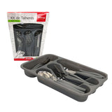 Conjuntos De Talheres Com 25 Peças + Organizador Gaveteiro De Talher