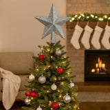 Enfeite De Natal Ponteira Estrela Com Glitter 20cm