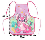 Avental Escolar Infantil Stitch e Angel Disney Para Pintura