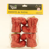Enfeite De Natal Botinhas Glitter Com 4