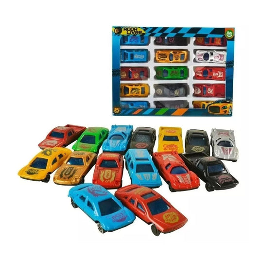 Kit Carrinho Classic Roda Livre Com 15 Peças