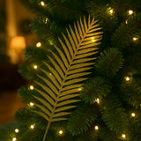 Enfeite De Natal Decorativo Galho Folha Palmeira Com Glitter