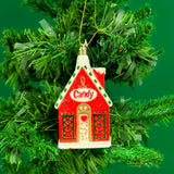 Enfeite De Natal Casa Do Papai Noel Glitter Candy 11cm