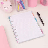 Refil Folha Pautado Para Caderno De Disco Médio 80 folhas