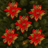 Anúncio Flor De Natal Artificial Decoração Para Árvore E Ornamentos