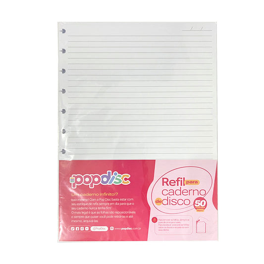Refil Pautado Para Caderno De Disco Grande Pop Disc