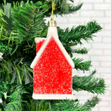 Enfeite De Natal Casa Do Papai Noel Glitter Candy 11cm