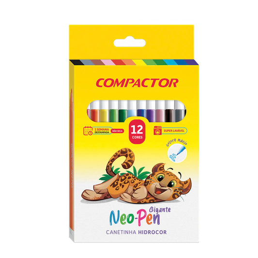 Hidrocor Neo Pen Gigante Com 12 Cores Compactor