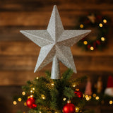 Enfeite De Natal Ponteira Estrela Com Glitter 20cm