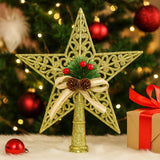 Enfeite De Natal Ponteira Estrela Vazada Decorada 20cm