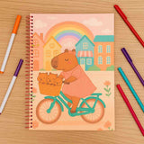 Caderno Universitário Grande Capa Dura 1 Matéria Capivara Mood 80 folhas