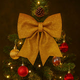 Enfeite Laço De Natal Para Árvore Decoração Color Glitter 20Cm