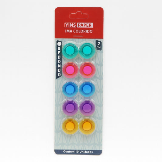 Ímãs Coloridos Para Mural/Quadro/Geladeira Com 10 unidades