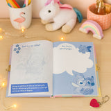 Diário Fofo Livro de Segredos Stitch Com Caneta Pompom Chave e Cadeado Infantil