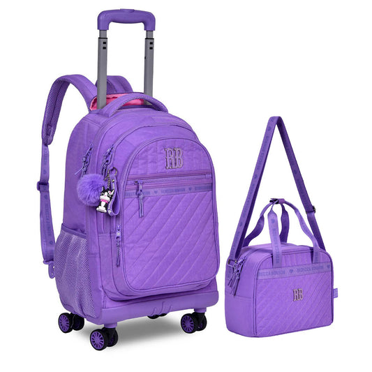 Kit Mochila Escolar De Rodinha 360 Rebecca Bonbon Fashion Original Clio