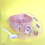 Marmita Redonda Fofa Com Adesivos