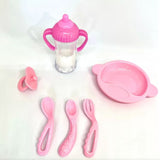 kit Para Bonecas Papinha + Mamadeira Meu Bebê 6 Peças