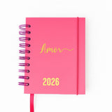 Agenda 2026 Motivacional Pequena Espiral Capa Dura 336 Páginas