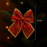 Laço de Natal Brilhoso 12Cm Com 2