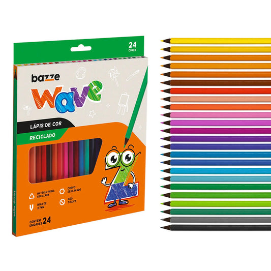 Lapis de Cor Reciclado Wave Com 24 Cores Summit