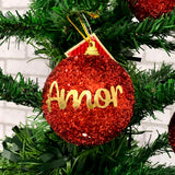 Bola De Natal Festão Nº 8 Decorada Com Frases