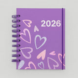 Agenda 2026 Glitter Pequena Espiral Capa Dura 336 Páginas