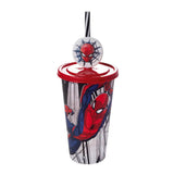 Copo Homem Aranha Com Carinha No Canudo 500ml