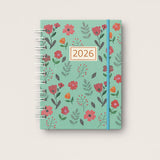Agenda 2026 Floral/Tropical Pequena Espiral Capa Dura 336 Páginas