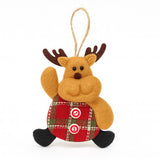 Enfeite De Natal Papai Noel/Boneco de Neve/Rena Feltro Xadrez 14cm