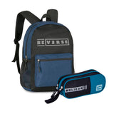 Kit Mochila Escolar + Estojo Duplo Bicolor Reverse Clio