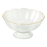 Fruteira De Mesa Decorativa Saladeira Acrílico 22cm Com Borda Dourada